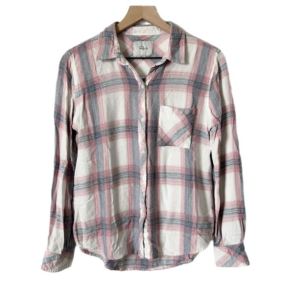 Rails Hunter Plaid Button Down Shirt in White and Peony Pink Size Small - Picture 1 of 6